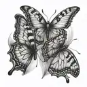 two butterflies  tattoo design idea