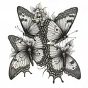 two butterflies  tattoo design idea