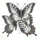 two butterflies  tattoo design idea