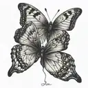 two butterflies  tattoo design idea