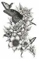 flora and fauna tattoo design idea