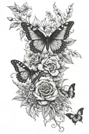 flora and fauna tattoo design idea