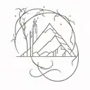 A minimalist tattoo design combining elements from Lord of the Rings and Game of Thrones tattoo design idea