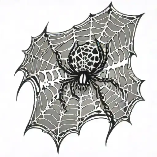 Spider web with spider tattoo design idea
