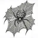 Spider web with spider tattoo design idea