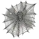 Spider web with spider tattoo design idea
