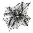 Spider web with spider tattoo design idea