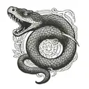 ouroboros snake tattoo design idea
