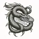 ouroboros snake tattoo design idea