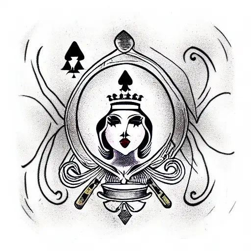 Queen of spades, “Black Only” tattoo design idea