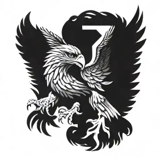 2007 and 2011 Roman numerals forming the wings of an eagle, symbolizing the passage of time and growth tattoo design idea