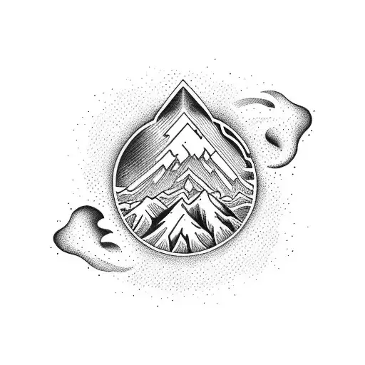 round tattoo of nevado del tolima on the forearm tattoo design idea