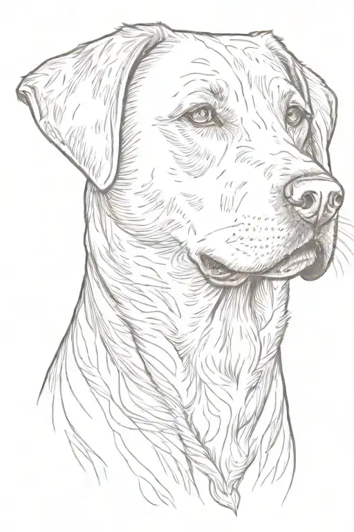 Labrador retriever portrait tattoo design idea