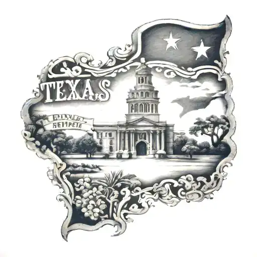 Texas alamo tattoo design idea