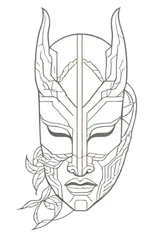 samuri mask tattoo design idea