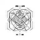 Baiana System lyrics written in a geometric font tattoo design idea