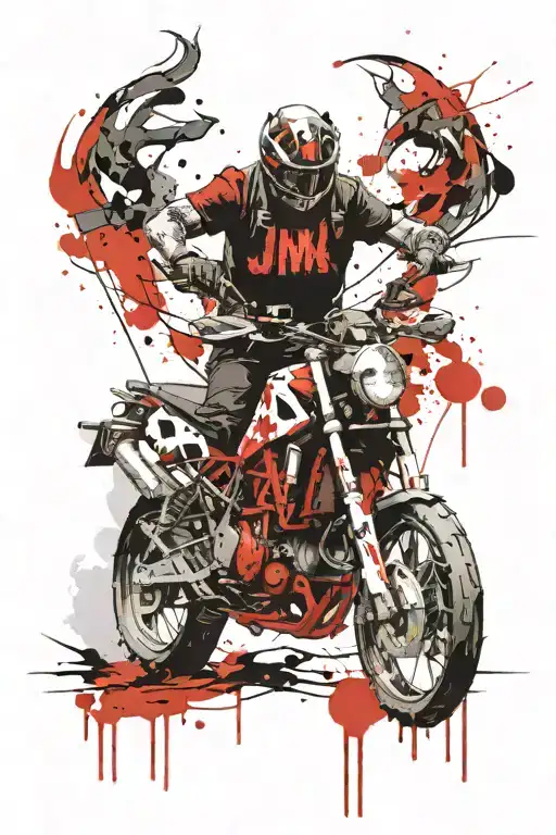 Jinx league Runes Motorcycle Carpenter tattoo design idea