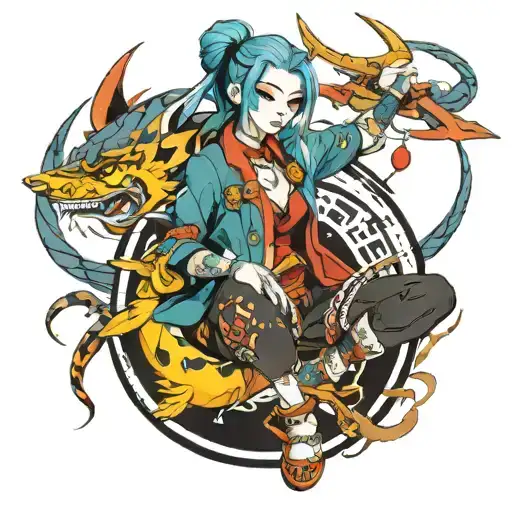 Jinx league of legends tattoo design idea