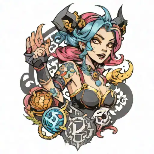 Jinx league of legends tattoo design idea