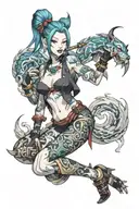 Jinx league of legends tattoo design idea