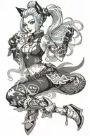 Jinx league of legends tattoo design idea