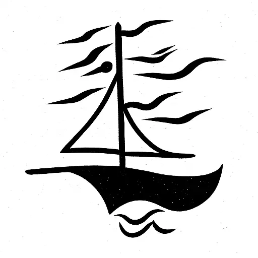ship with lightning  tattoo design idea