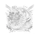 board game pathway tattoo design idea