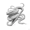 a demon eating a snake tattoo design idea