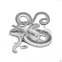 a demon eating a snake tattoo design idea