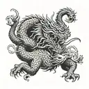 chinese dragon fighting tiger tattoo design idea