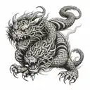 chinese dragon fighting tiger tattoo design idea