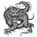 chinese dragon fighting tiger tattoo design idea