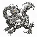 chinese dragon fighting tiger tattoo design idea