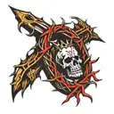bloody crown of thorns tattoo design idea