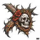 bloody crown of thorns tattoo design idea