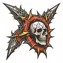 bloody crown of thorns tattoo design idea