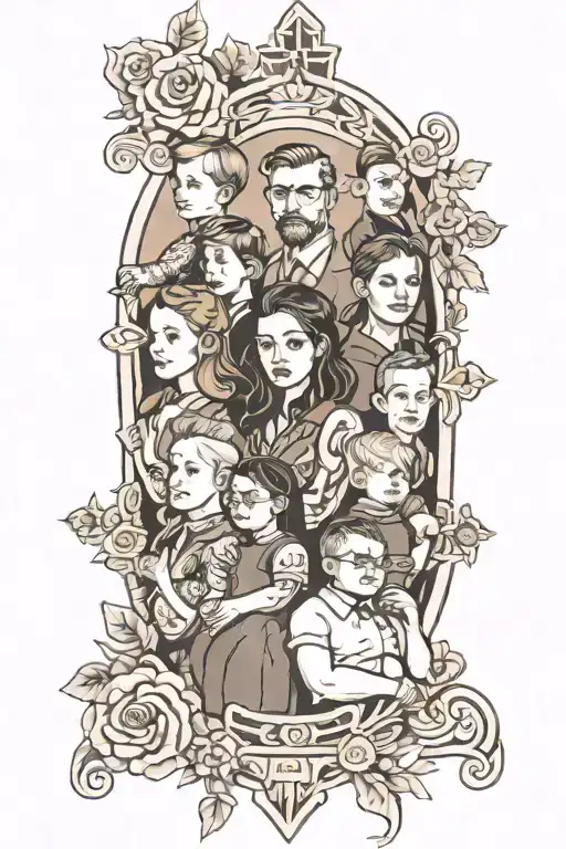 Claire, Hudson, Graham, Reid, Molly Jo, Faith, Cross, Family, outdoors  tattoo design idea
