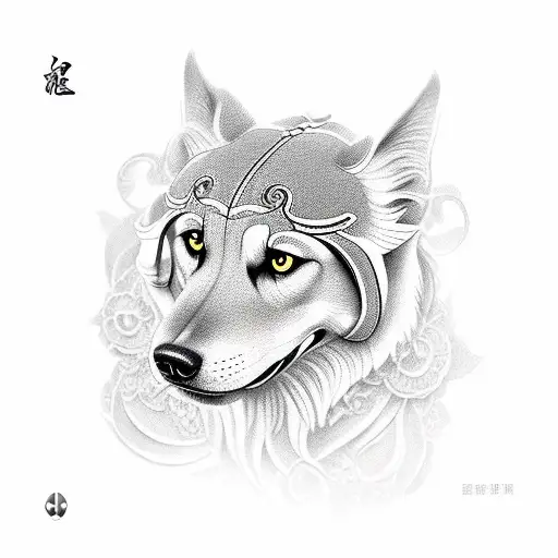 neo traditional year of the dog tattoo design idea