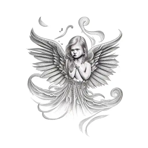 Fallen Angel tattoo design idea