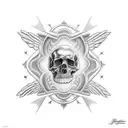 Angel with two solid bands tattoo design idea