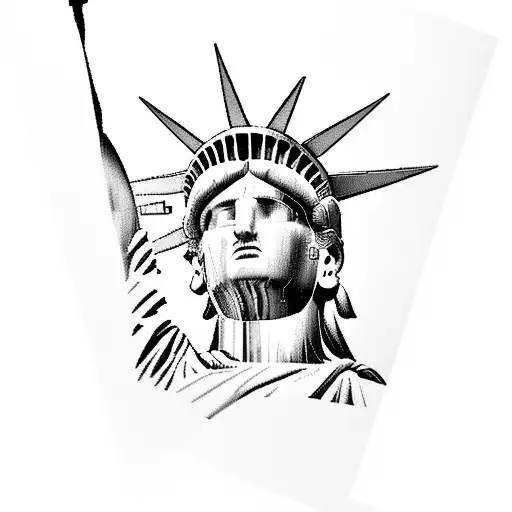 Statue of Liberty, Hollywood sign, New Orleans ans St Louis arch tattoo design idea