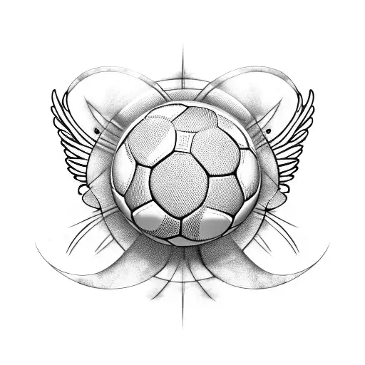 A soccer ball with wings tattoo design idea