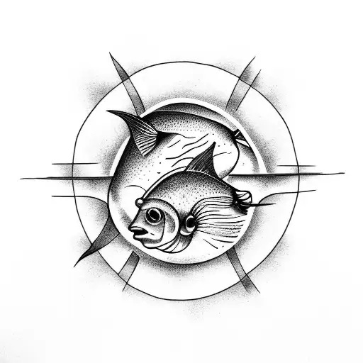 gangster fish tattoo design idea