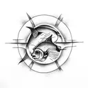 gangster fish tattoo design idea