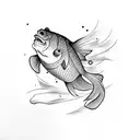 gangster fish tattoo design idea