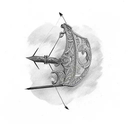 bow arrow tattoo design idea