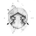arrow bow tattoo design idea