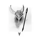 arrow bow tattoo design idea