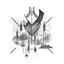 arrow bow tattoo design idea