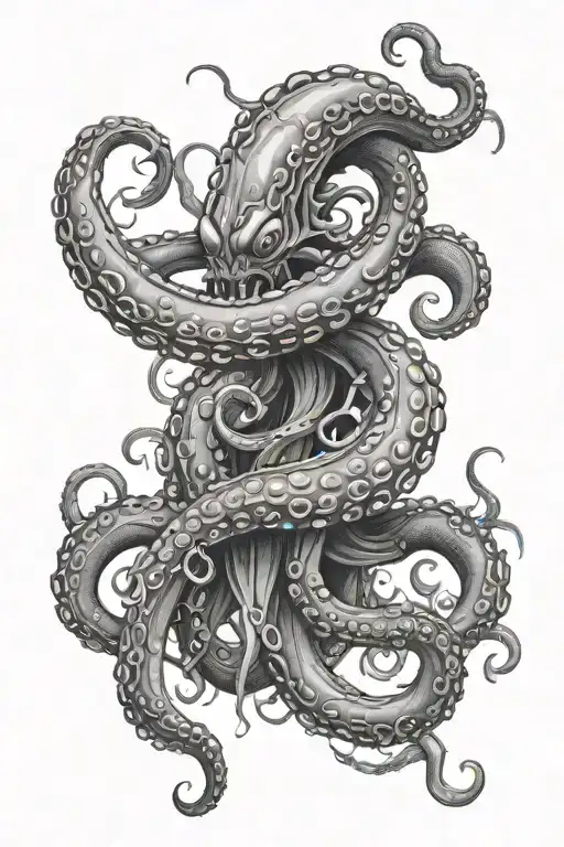 kraken wrapping its tentacles tattoo design idea